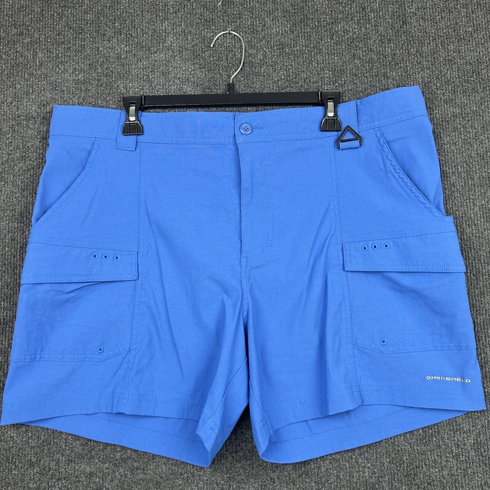Columbia PFG Omni-Shield Men's XL Shorts Blue Cargo Outdoors Fishing Hiking